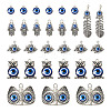 36Pcs 6 Style Evil Eye Alloy Enamel Pendants ENAM-TA0001-32-12