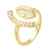 Eye Rack Plating Brass Micro Pave Cubic Zirconia Open Cuff Rings for Women RJEW-M022-23G-1