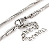 201 Stainless Steel Round Snake Chain Necklaces for Women NJEW-G140-06D-P-1-3