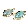 Natural Amazonite Faceted Leaf Pendants G-I375-04G-02-2