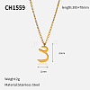 304 Stainless Steel Arabic Initial Letter Pendant Necklaces FS-WG7B6CA-09-1