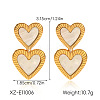 304 Stainless Steel Shell Stud Dangle Earrings for Women WGC6C09-01-1