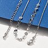 Brass Cable & Flat Sequin Chains Necklaces for Women NJEW-D302-44P-1