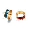 Brass Enamel European Beads KK-G605-08G-2