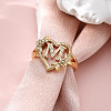 Heart with Flower Hollow Out Brass Finger Rings FS-WG99C3E-13-1