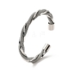 304 Stainless Steel Mesh Twist Rope Open Cuff Bangle for Women BJEW-P283-16M-5