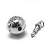 Anti-Tarnish Rhodium Plated 925 Sterling Silver Box Clasps STER-L057-008B-3