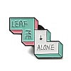 Word Leaf Me Alone Enamel Pins JEWB-K016-08A-EB-1