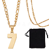 1Pc 304 Stainless Steel Figaro Chain Number Pendant Necklaces NJEW-BBC0001-28D-G-1