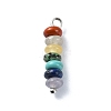 7 Chakra Gemstone Beaded Pendants PALLOY-JF02527-01-3