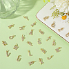 26Pcs 26 Styles Real 18K Gold Plated Brass Micro Pave Clear Cubic Zirconia Charms KK-BBC0018-09-7