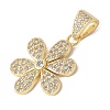 Brass Micro Pave Cubic Zirconia Pendants KK-K298-37G-2