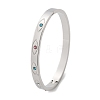 Eye 304 Stainless Steel Rhinestone Bangles for Women BJEW-Z092-09P-5