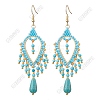 Bohemian Handmade Glass Beads Teardrop Chandelier Earrings EJEW-FS00084-1