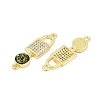 Brass Micro Pave Clear Cubic Zirconia Lock Connector Charms KK-I723-01G-2