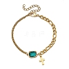 Cross 304 Stainless Steel Charm Bracelets BJEW-JB13967-4
