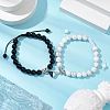 2Pcs 2 Styles Heart Couple Bracelets Sets BJEW-JB11166-2