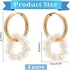  2 Pairs Natural Pearl Beaded Ring Dangle Hoop Earrings for Girl Women EJEW-NB0001-06-4