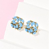 Brass Micro Pave Cubic Zirconia Stud Earrings KK-F358-02G-04-3