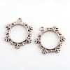 Matte Style Rack Plating Alloy Snowflake Open Back Bezel Pendants PALLOY-S047-07A-FF-1