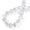 Transparent Electroplate Glass Beads Strands EGLA-TACDZ0005-6mm-03B-4