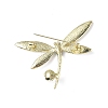 Rhinestonoe Dragonfly with Plastic Imitation Pearl Brooch Pin X-JEWB-I020-02LG-2