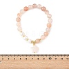 Natural Peach Blossom Pink Persian Jade & Natural Cultured Freshwater Pearl Beads Stretch Bracelets for Women BJEW-JB14193-4