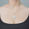 Non-Tarnish 201 Stainless Steel Hollow Teardrop with Moon Pendant Necklace NJEW-OY002-10-2