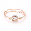 Flat Round Zinc Alloy with Crystal Rhinestone Bangles for Women FS-WG299D2-01-1