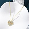 Brass Micro Pave Clear Cubic Zirconia Hollow Star Heart Pendant Necklaces for Women NJEW-M088-01G-02-4