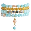 4Pcs 4 Style Natural Malaysia Jade & Synthetic Citrine Stretch Bracelets Set with Glass Beaded BJEW-SW00105-04-1