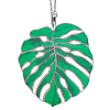 Monstera Leaf Acrylic Pendant Decorations HJEW-WH0043-33B-1