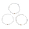 3Pcs Faceted Imitation Jade & Opaque Glass Rondelle Beaded Stretch Bracelets for Women BJEW-JB12563-07-1