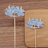 Flower Alloy Enamel Hair Stick Finding PW-WG0A83D-06-1