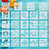 24 Sheets 24 Styles Plastic Drawing Stencil DIY-CW0001-13-2