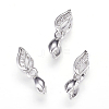 Long-Lasting Plated Brass Micro Pave Cubic Zirconia Ice Pick Pinch Bails X-ZIRC-F063-03P-1