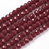 Faceted Solid Color Glass Rondelle Beads Strands GLAA-Q044-6mm-25-1