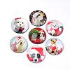 Christmas Theme Fridge Magnets Glass Puppy Decorations GGLA-Q051-45mm-052-2