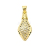 Rack Plating Brass Micro Pave Cubic Zirconia Pendants KK-Z074-62G-1