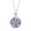 Stainless Steel Macrame Pouch Empty Stone Holder for Pendant Necklace Making NJEW-JN04532-03-2