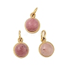 Natural Rhodonite Half Round Charms with Jump Ring STAS-A097-05G-03-1