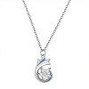 Brass Pave Clear Cubic Zirconia Star Pendant Necklaces for Women WG7E358-01-5