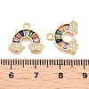 Brass Micro Pave Clear Cubic Zirconia Pendants KK-T073-27G-3