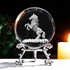 Inner Carving 12 Chinese Zodiac Signs Glass Crystal Ball Diaplay Decoration with Metal Holder PW-WG32D61-14-1