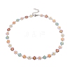 Enamel Daisy Link Chain Necklace NJEW-P220-01P-03-1