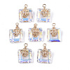 Electroplate Glass Charms EGLA-N005-002C-2