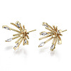 Brass Micro Pave Cubic Zirconia Stud Earring Findings KK-N233-045-NF-1