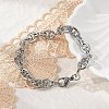 304 Stainless Steel Mariner Link Chain Bracelets for Women BJEW-F488-54C-P-1