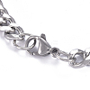 Tarnish Resistant 304 Stainless Steel Curb Chain ID Bracelets BJEW-G631-04P-4