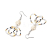 Flower Glass Seed Beaded Dangle Earrings for Women EJEW-MZ00203-02-4